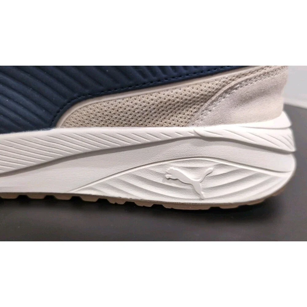 PUMA PACER 23 STREET SNEAKERS SOFT FOAM LOW TOP  BEIGE/NAVY MENS SIZE 9 EUC